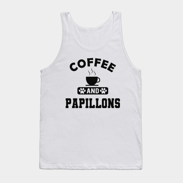 Papillon Dog - Coffee and papillons Tank Top by KC Happy Shop